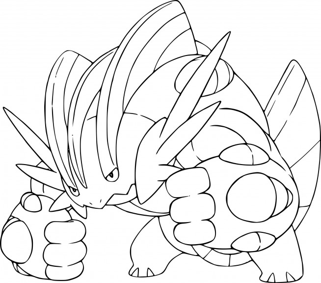 Mega Laggron Pokemon coloring page