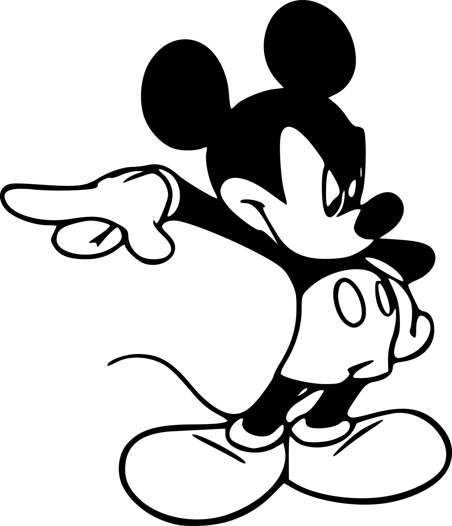 Coloriage Mickey énervé