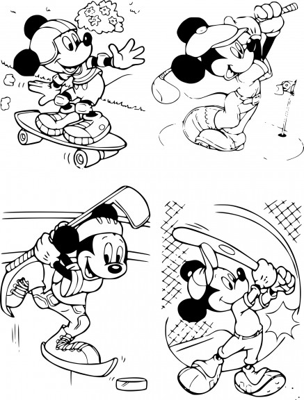 Coloriage Mickey fait du sport