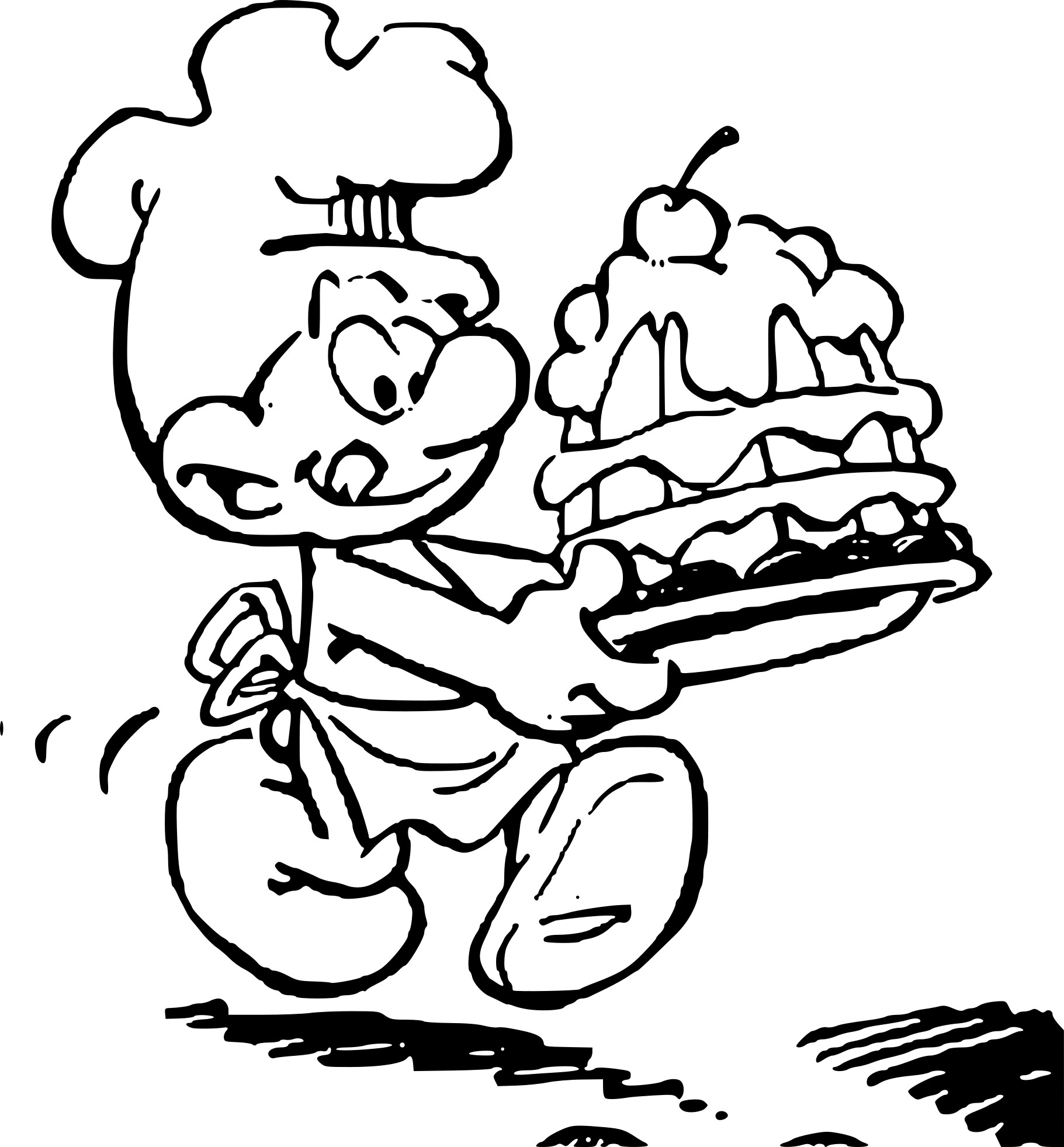 Cook Smurf coloring page