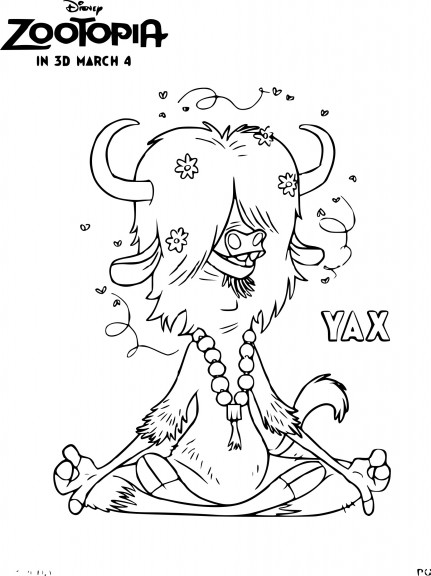 Coloriage Zootopie Yax