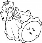 Princess Peach drawing and coloring page