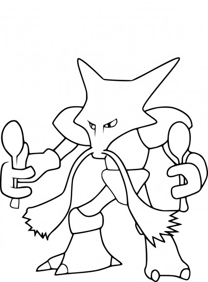 Disegno di Pokemon Alakazam da colorare