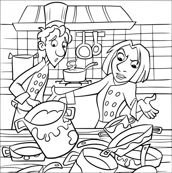 Alfredo Linguini And Colette coloring page