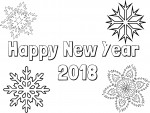 Happy New Year 2018 coloring page