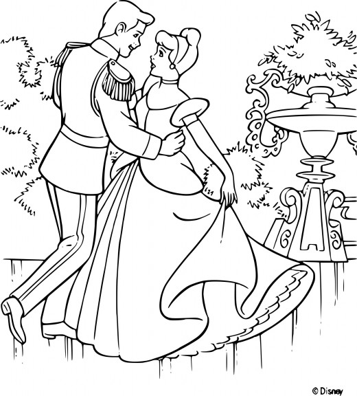 Cinderella And The Prince coloring page