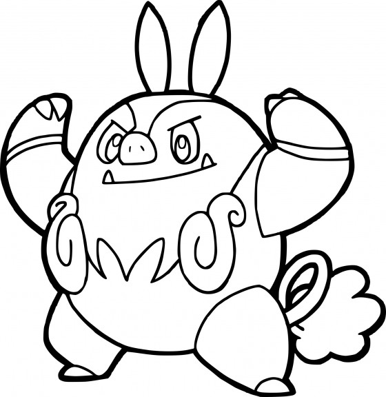 Pokemon Pignite coloring page
