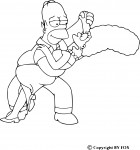 Disegno di Homer e Marge da colorare