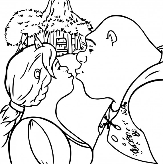 Coloriage Shrek et Fiona