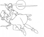 Disegno di Wendy e Peter Pan da colorare