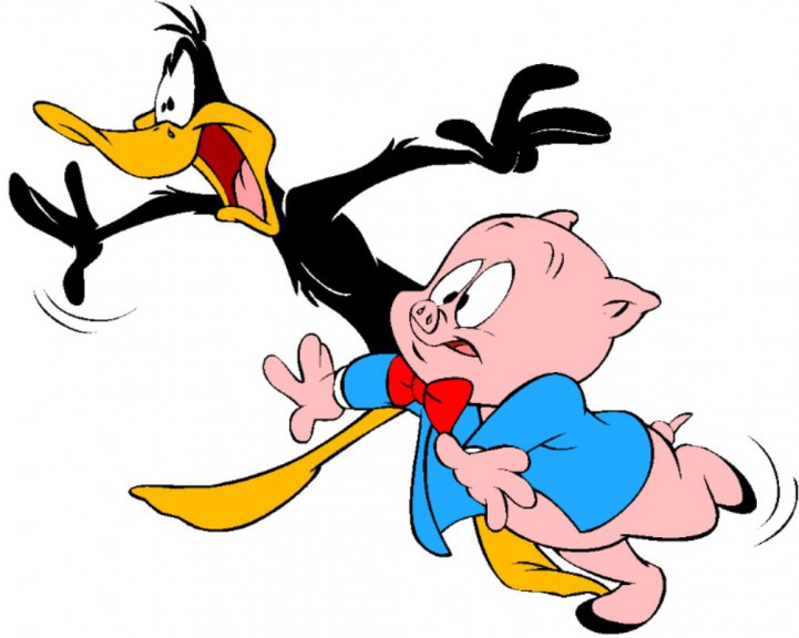 Disegno di Daffy Duck e Porky Pig da colorare