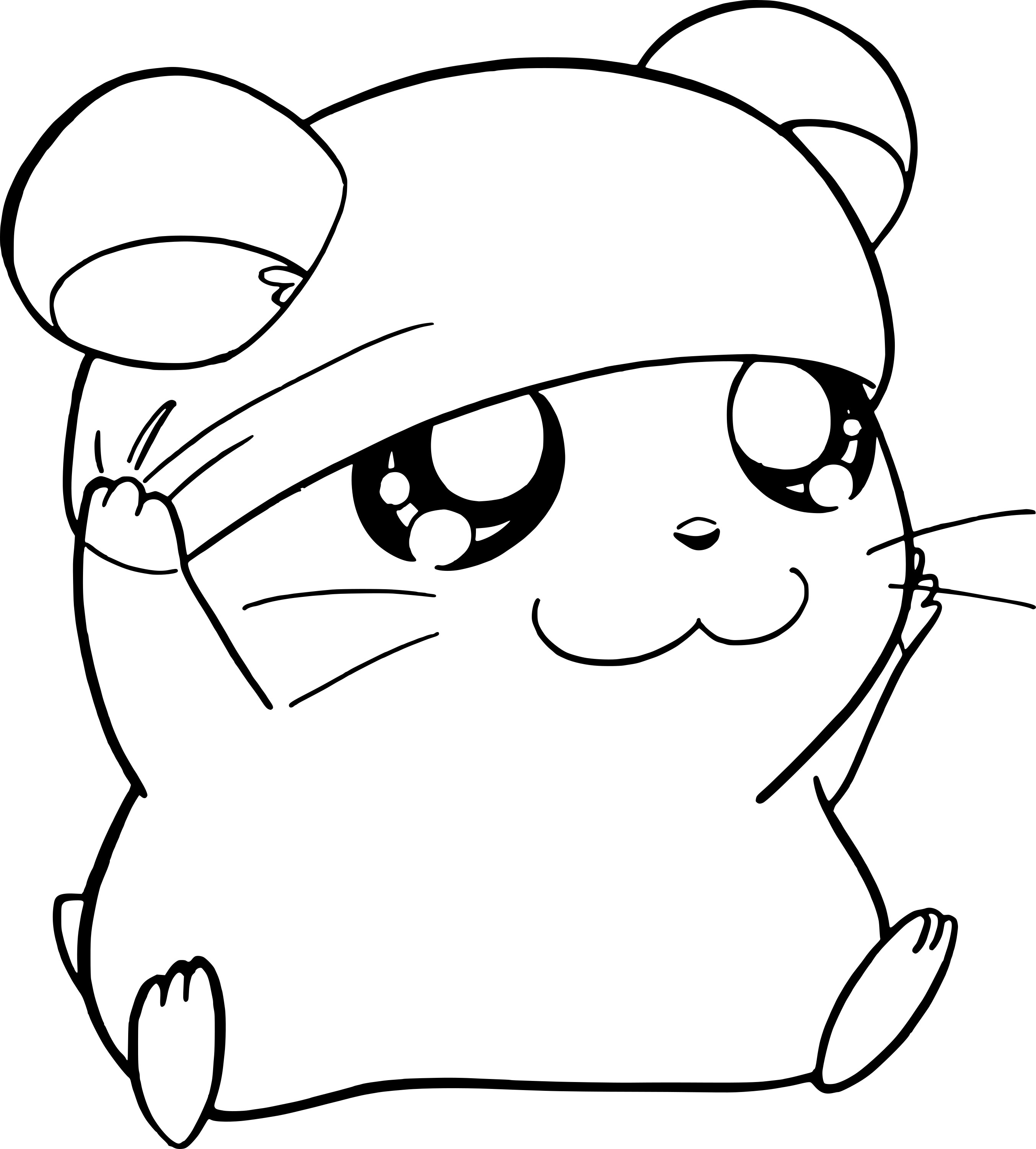 Hamtaro drawing and coloring page