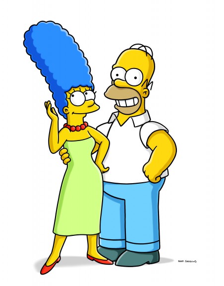 Disegno di Homer e Marge da colorare