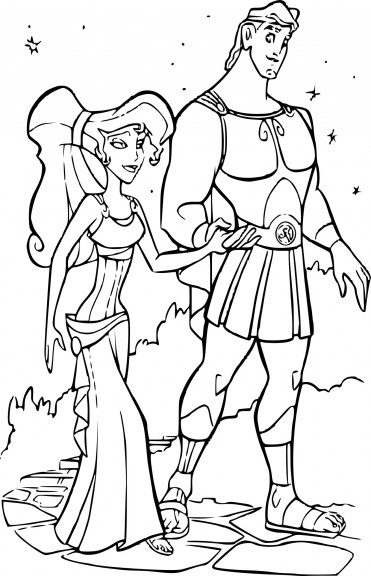 Coloriage Megara Hercule