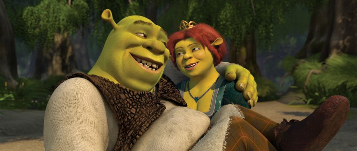 Disegno di Shrek e Fiona da colorare