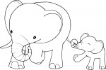 Elephant Children coloring page