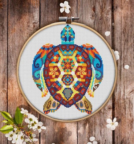 Disegno di tartaruga mandala da colorare