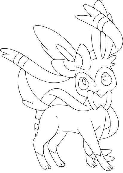 Sylveon The Evolution Of Eevee Pokemon coloring page