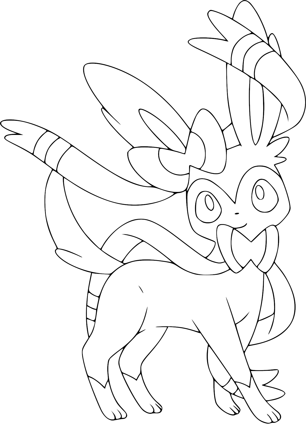 Sylveon The Evolution Of Eevee Pokemon coloring page